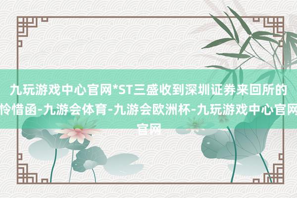 九玩游戏中心官网*ST三盛收到深圳证券来回所的怜惜函-九游会体育-九游会欧洲杯-九玩游戏中心官网