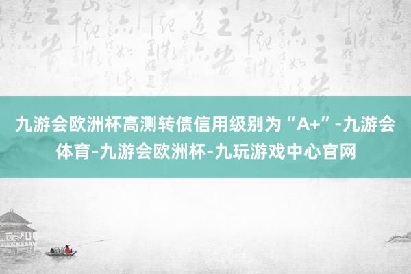 九游会欧洲杯高测转债信用级别为“A+”-九游会体育-九游会欧洲杯-九玩游戏中心官网